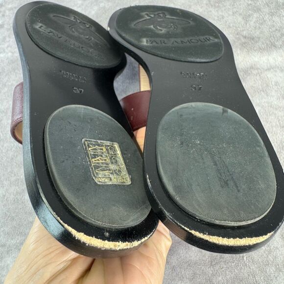 Authentic Gucci Bordeaux Gg Marmont Leather Thongs 37 - Picture 10 of 14